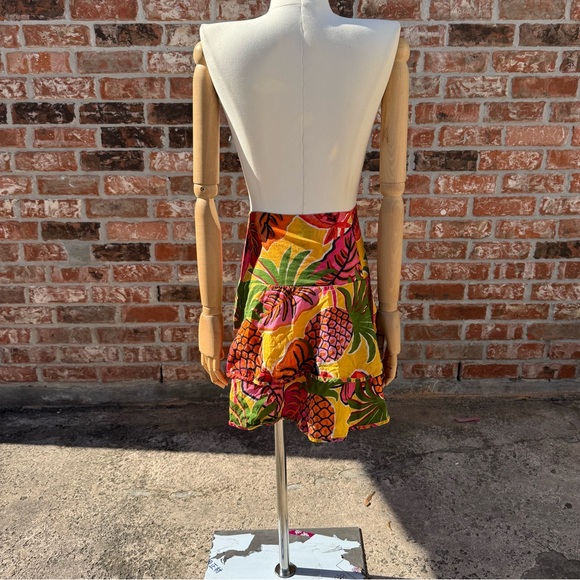 SOLD ELSEWHERE Farm Rio tropical plant/jungle themed 3 layer mini skirt/ L - Picture 11 of 14